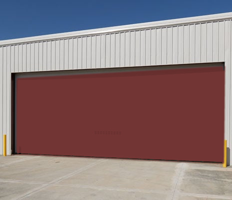 Roll-up door finish preview in Cedar Red