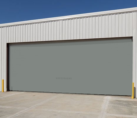 Roll-up door finish preview in Silhouette Gray